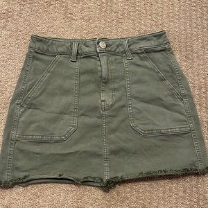Army green jean mini skirt! Great condition!
